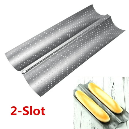 15 inch Wave French Bread Pan Baguette Baking Tray Perforated 2-slot Non Stick Bake, Baking Mould Mold, Bread (Best Brand Ar 15 For Sale)