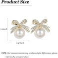 thumbnail image 6 of Christmas Earrings for Women Pearl Bow Earrings Xmas Holiday Christmas Jewelry Gifts Outfits Stocking Stuffers 2025, 6 of 6