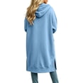 thumbnail image 4 of QIYAGBSA Hoodies for Women Long Zip Up Hooded Sweatshirt Side Slits with Pockets Casual Fall (Light Blue, M), 4 of 6