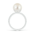 thumbnail image 2 of ANGARA Classic Freshwater Cultured Pearl & Diamond Solitaire Ring in 14K White Gold for Women | June Birthstone, Birthday, Anniversary, Jewelry Gift for Women | Pearl Ring, 2 of 7