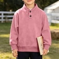 thumbnail image 2 of akafmk Boys Mockneck Sweatshirts Long Sleeve Pullover Sweatshirt Button Stand Collar Ribbed Cuffs Casual Tops Kids Fall Winter Clothes, Size 5-6 Years, 2 of 7