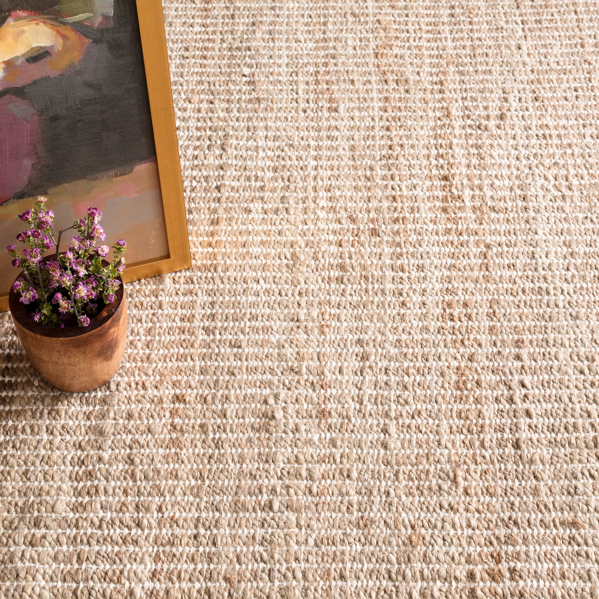 Dash & Albert Gridwork Handwoven Jute Rug, 8' x 10', Ivory
