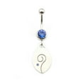 thumbnail image 1 of Belly Button Ring with Spiral and Cubic Zirconia Stone 14g, 1 of 6