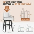 thumbnail image 5 of Solfway Bar Stools Set of 2, 26" H Upholstered Barstools with Backs, Swivel Modern Counter Height Bar Stool Chairs for Kitchen Island, Wood Legs, White Fabric Counter Stools, 5 of 7