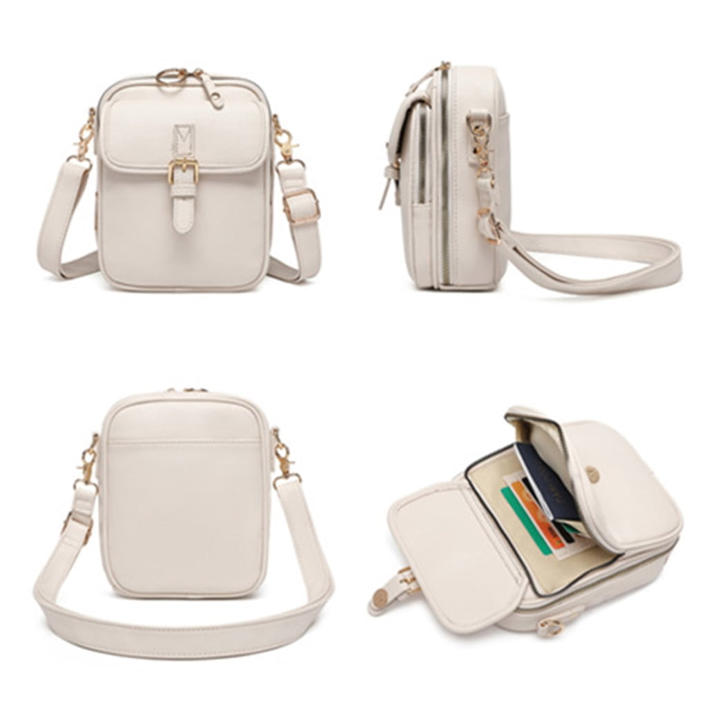 YIEMEEN Unisex Anti Theft Shoulder Bag Lightweight PU Crossbody Purse With Multiple Card Pockets Adjustable Strap