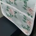 thumbnail image 3 of Floral Microwave Oven Cover, Repeating Pastel Soft Rose Flowers Leaves Illustration, Water Resistant Organizer with Pockets for Kitchen, 36" x 12", Blue Blush, by Ambesonne, 3 of 4