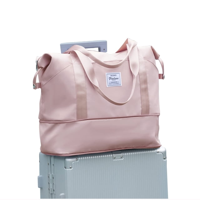 Bolsa de viaje plegable grande impermeable para mujer, rosa