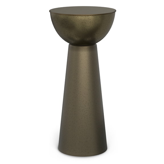 Metal Side Table 12 Inch Round Gold Accent Table - Handcrafted Iron