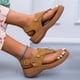 thumbnail image 4 of Sandalias de cuña con borlas huecas y punta redonda para mujer Chanclas de color sólido Wmkox8yii sa4272, 4 of 8