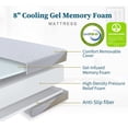 thumbnail image 3 of Full Size Mattress 8 Inch, Green Tea Gel Memory Foam Mattress in A Box for Pain Relief & Cool Sleep,Made in USA, 3 of 7
