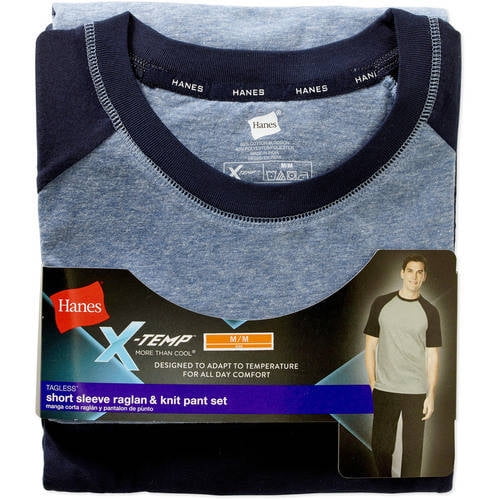 Hanes - Big Men's X-Temp Short Sleeve Raglan and Knit Pant Set ...