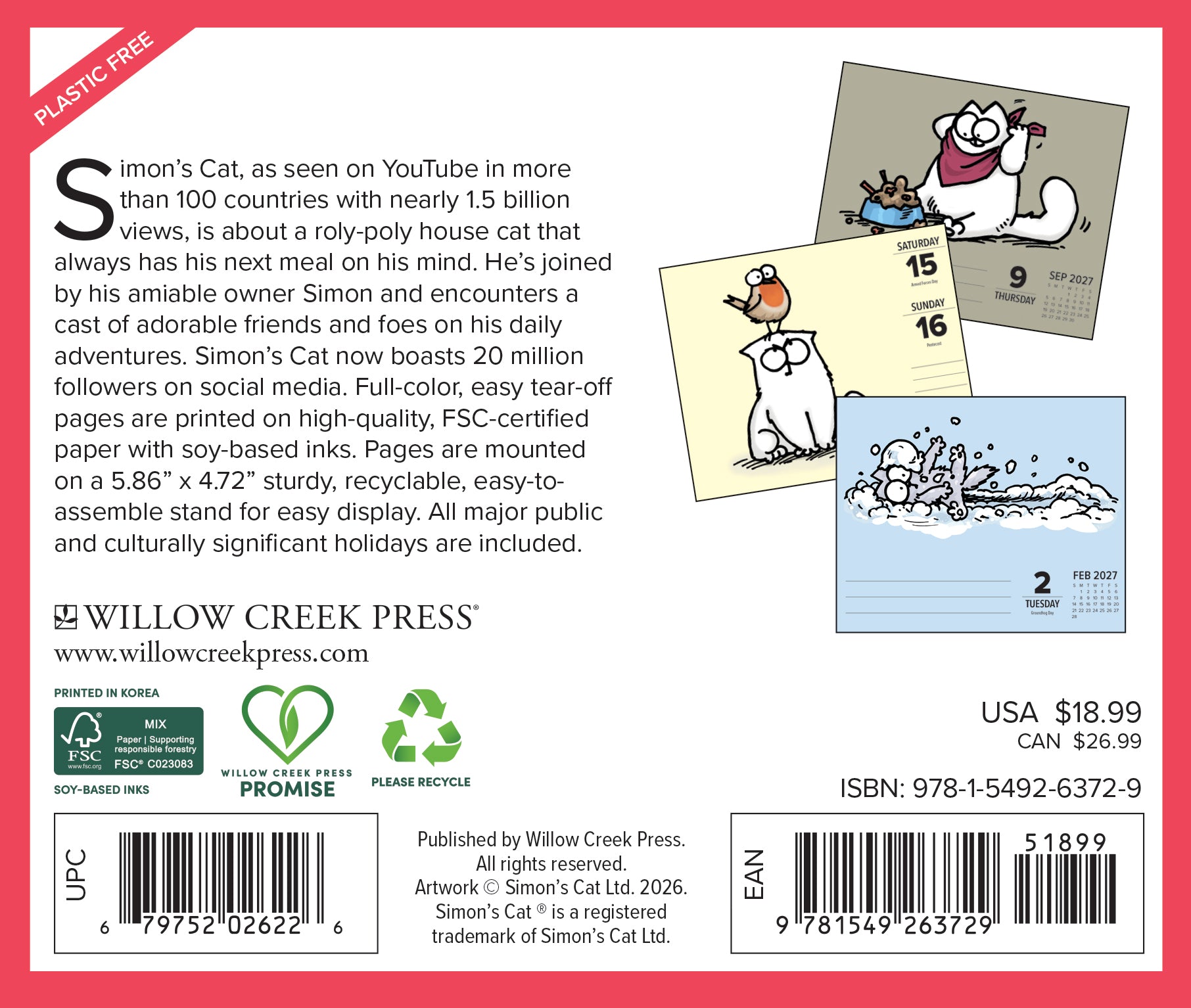 Willow Creek Press, Simon's Cat 2027 Box Calendar