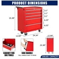 thumbnail image 2 of Rolling Tool Chest, 5 Drawers Tool Storage Cabinet with Wheels, Portable Tool Cabinet Organizer with Locking System & Drawer Liners,Universal Lockable Wheels, Tool Storage Cart for Garage, Workshop, 2 of 8