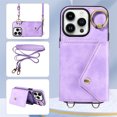 thumbnail image 2 of Decase Wallet Phone Case for iPhone 15 Pro Max, Shockproof Card Holder for Women,Adjustable & Detachable Crossbody Lanyard Strap with Built-in Ring Holder Stand PU Leather Cover Case, purple, 2 of 8