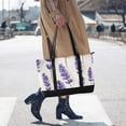 thumbnail image 4 of FORMRS Canvas Laptop Tote Bag for Women with 15.6" Computer Compartments Shoulder Handbag, Lavender Pattern, 4 of 7