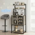 thumbnail image 7 of Wine Bar Rack Cabinet, Freestanding Wine Cabinet with Glass Rack Wine Bottle Holders, Industrial Bakers Rack, Tall Liquor Cabinet with Storage for Kitchen Living Dining Room, Rustic Gray, 7 of 7
