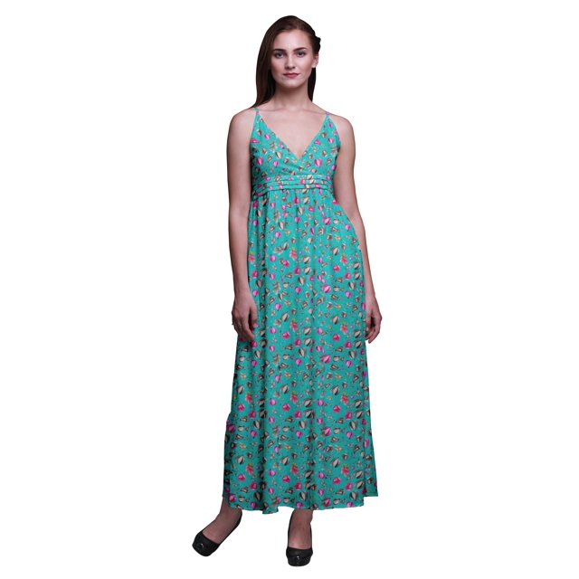 Bimba Robe Longue Chic à Imprimé Floral pour Femme, Style Bohème, Maxi d'Été, Tenue de Plage - X-Grand
