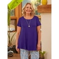 thumbnail image 2 of Plus Size Tops for Women Short Sleeve Shirts Casual Summer Clothes Round Neck Tunics for Leggings, 2 of 6