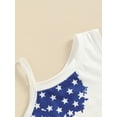 thumbnail image 6 of Suealasg 2Pcs Kids Girls 4th of July Clothes Set  Sleeveless Stars Print Camisole +Irregular Denim Skirt 1-6 Years Little Girls Summer Independence Day Memorial Day Outfits, 6 of 9