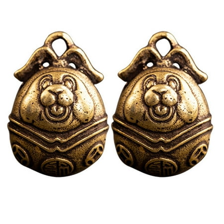 

2pcs Brass Craft Rabbit Bell DIY Hanging Decors Small Brass DIY Pendants