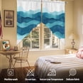 thumbnail image 5 of Abstract Turquoise Swag Curtain Valance for Windows, Water Ripple Watercolor Gradient Waves Window Treatments Short Swag Topper for Kitchen Windows Bathroom Bedroom, 36"x45", 5 of 8
