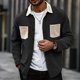thumbnail image 1 of pstuiky camisetas de manga larga para hombre, Chaqueta tipo cárdigan de manga larga con solapa y bloques de color para hombre tops de invierno para hombre s, 1 of 6