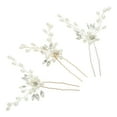 thumbnail image 1 of 3 Pcs Épingle à Cheveux Perle en Forme de U Accessoires de Cheveux de Mariage, 1 of 8