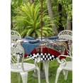 thumbnail image 3 of Outdoor Tablecloths with Umbrella Hole & Zipper, Chef Round Tablecloth 54 Inch, Cartoon Cute Watercolor Cooking Black Plaid Waterproof Table Cloth, Patio/Pool/Picnic Table Covers, 3 of 8