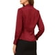 thumbnail image 3 of CAMISA DE SATÉN DE OFICINA DE MANGA LARGA CON CUELLO ALTO Y VOLANTES PARA MUJERES INSPIRAR CHIC XL ROJO OSCURO, 3 of 6