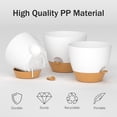thumbnail image 4 of FIASON 3 Pack White Self-Watering Plant Pots, 8/9/10 Inch Modern Plastic Planters with Watering Lip, Drainage Holes and Removable Saucer, Indoor Outdoor Flower Containers for Home Garden Decor, 4 of 12