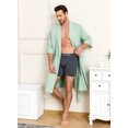 thumbnail image 4 of EA'S SECRET 100% Cotton Men's Lightweight Robe Short Sleeve Mens Bathrobe Lightweight Spa Bath Robe for Men(Turquoise,L), 4 of 7