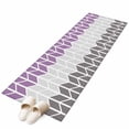 thumbnail image 2 of Area Rug 2x6ft Geometric Chevron Purple Carpets Indoor Floor Area Mat Washable Entrance Mat Rugs for Living Room Dining Room Kitchen Bedroom, White Stripes Sofa Throw Carpet, 2 of 9
