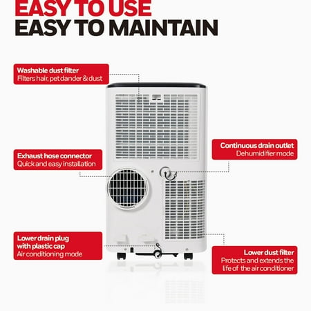 Honeywell - 10,000 BTU Smart Wi-Fi Portable Air Conditioner - Silver
