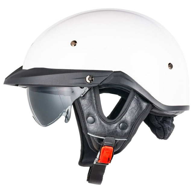 Medio casco de moto VCOROS VHF04, blanco brillante, XXL DOT
