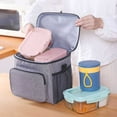 thumbnail image 2 of Sonducket Bolsa de Picnic aislada reutilizable espesar bolsas de aislamiento a prueba de fugas llevar Storager cocina almuerzo chico vajilla Bolsas de mensajero y de hombro Rosa, 2 of 6