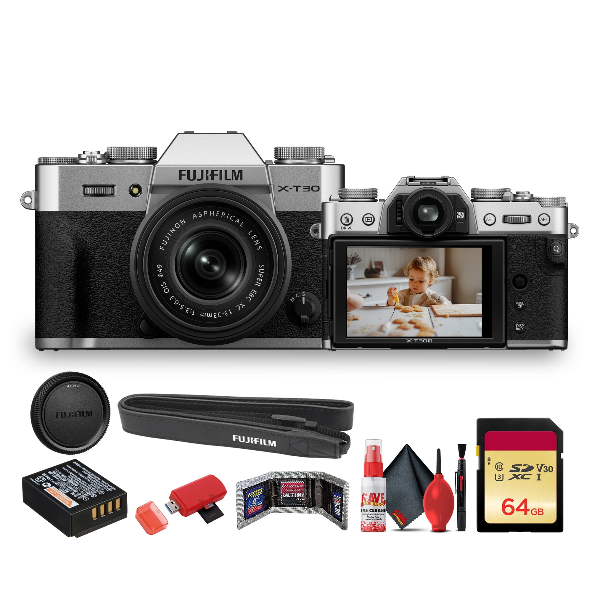 FUJIFILM X100V Camera (Silver), Essential Bundle: 128GB SDXC Card