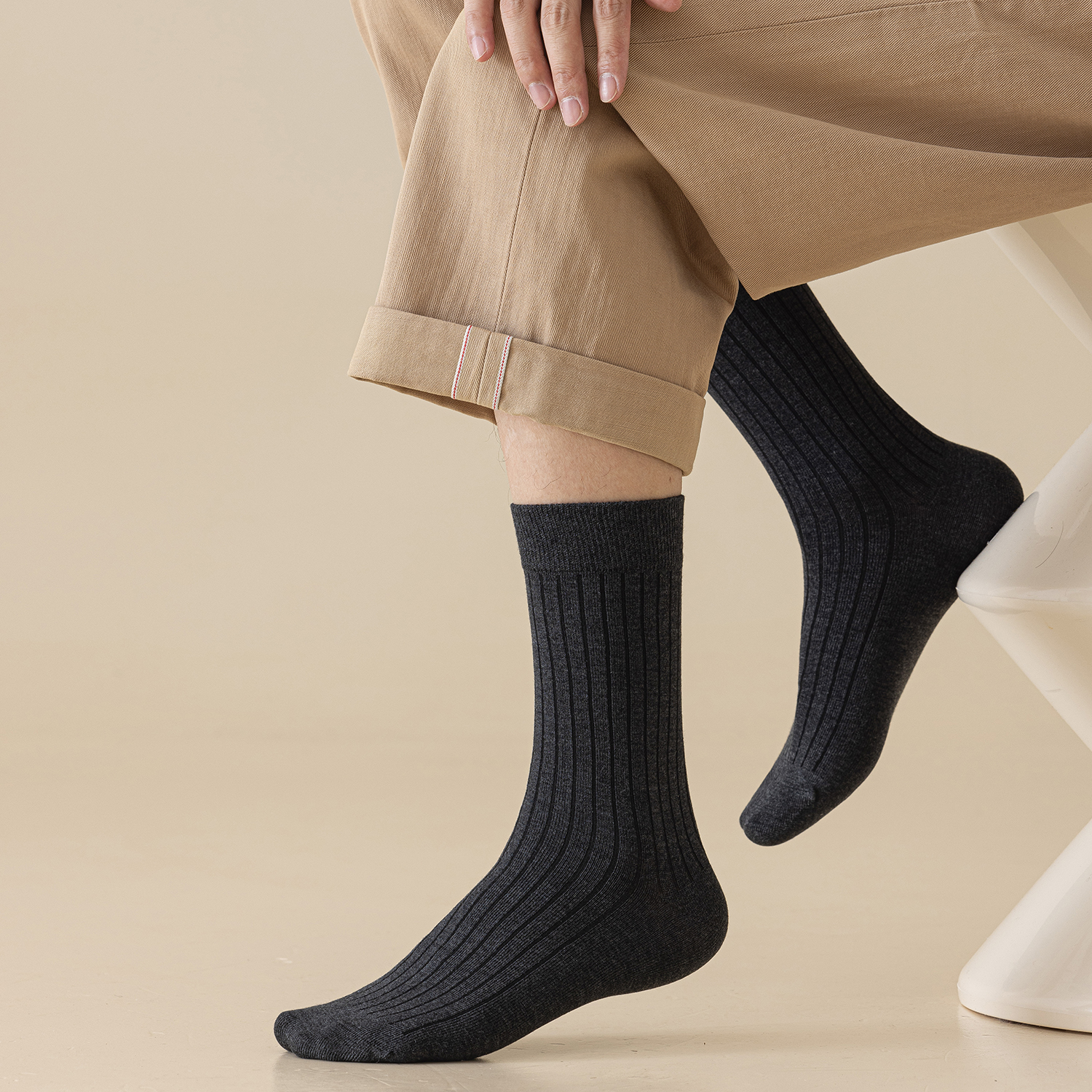 Sookeceks 6 Pairs Mens Stockings, Soft Heated Storage Autumn Winter Socks for Casual Business Size 7-11
