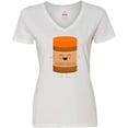 thumbnail image 3 of Inktastic Cute Kawaii Peanut Butter Women's V-Neck T-Shirt, 3 of 5