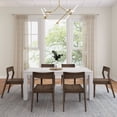 thumbnail image 2 of Plank+Beam 72" Modern Solid Wood Dining Table Set, White Wirebrush, + 6 Chairs Walnut, 2 of 6