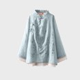 thumbnail image 4 of ICHUANYI Women's Floral Embroidered Tops Peasant Blouses Long Sleeve Button Up Shirts Retro Button Long-Sleeved Top, 4 of 6