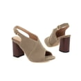 thumbnail image 2 of SACFOF Womens Faux Suede Peep Toe Block Heel Ankle Strap Slingback Sandals, 2 of 6