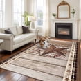 thumbnail image 2 of Texas Star Vintage Area Rugs 8'x10', Washable Small Throw Rugs for Living Room Patio, Brown Retro Art Red Berry Wooden Indoor Outdoor Rug Non-Slip Low Pile Carpet Runner Reversible Floor Mats, 2 of 8
