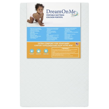 Dream on Me - 3" Extra-Firm Portable Crib Mattress, White