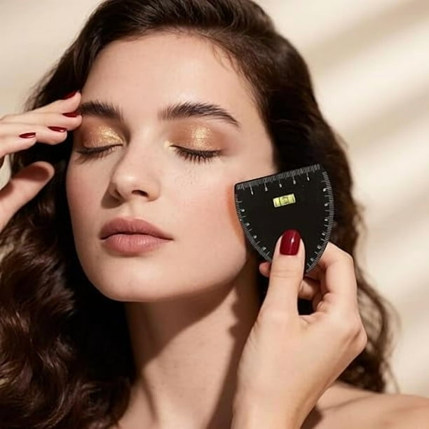 Kit de plantillas para cejas, herramienta reutilizable de aleación para dar forma a las cejas con escala de medición de precisión, plantillas con extremos para resultados simétricos, fácil de usar, 5