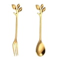 thumbnail image 4 of Unique Stainless Steel Leaf Shape Handle Coffee Spoon/Fork Kitchen Tableware, 4 of 8