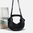 thumbnail image 4 of Bolso bandolera tejido para mujer, bolso de mano pequeño de cuero, bolso de pan anudado, bolso tipo cartera con asa superior para fideos., 4 of 5