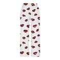 thumbnail image 5 of Tnhcen Women's Lip Print Straight Leg Pants Elastic Waist Lounge Pants Pre-Shrunk Washed Crease S-2XL, 5 of 5