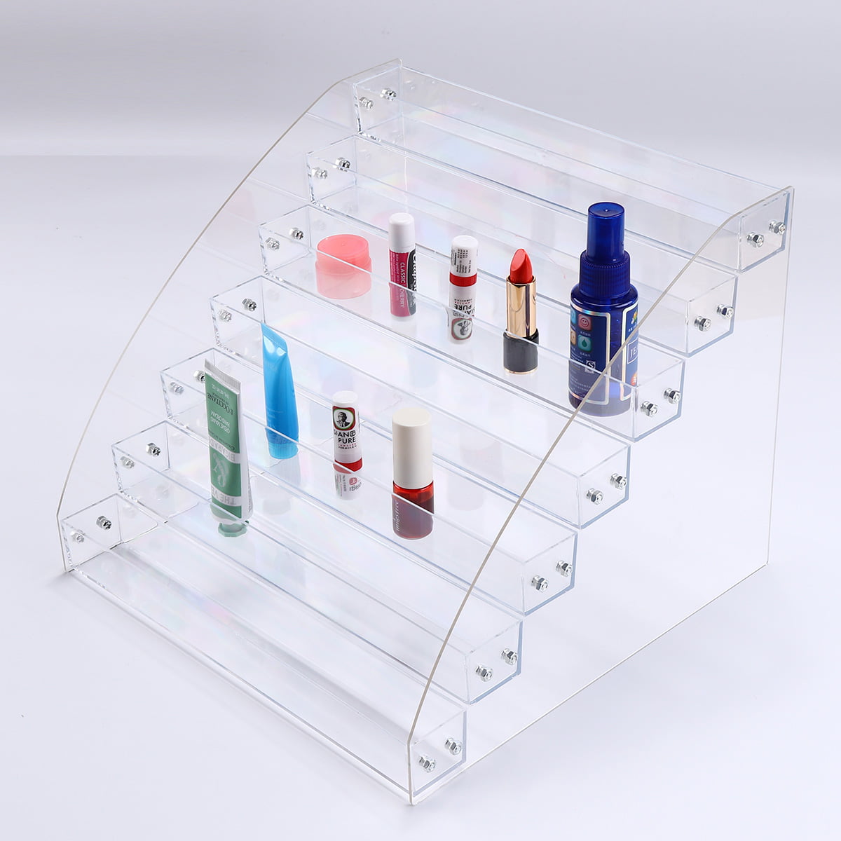 6 Tier Clear Acrylic Nail Polish Rack Organizer Holder Lipstick Display Shelf 
