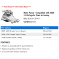 thumbnail image 2 of Water Pump - Compatible with 2008 - 2010 Chrysler Town & Country 2009, 2 of 2