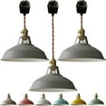 thumbnail image 1 of FSLiving J Track Pendants Lighting Iron Art Iron Macaron Grey Decoratefor Instant Pendant Light for Cabinet Kitchen Island Customizable Track Lighting Bulbs Not Included - 3 Lights, 1 of 6